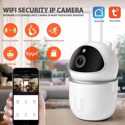 H.265 Tuya Smart Mini Wifi Ip กล้อง APP ควบคุมการรักษาความปลอดภัยภายในบ้านกล้อง IP ในร่ม
